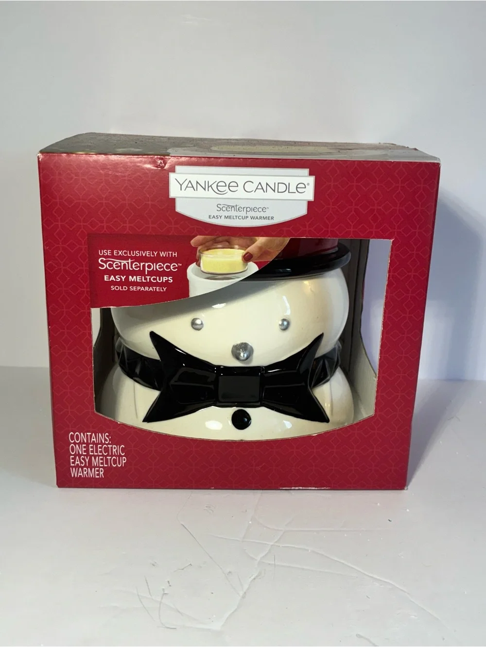 Yankee Candle Scenterpiece Snowman Easy MeltCup Warmer Christmas Holiday NOS New